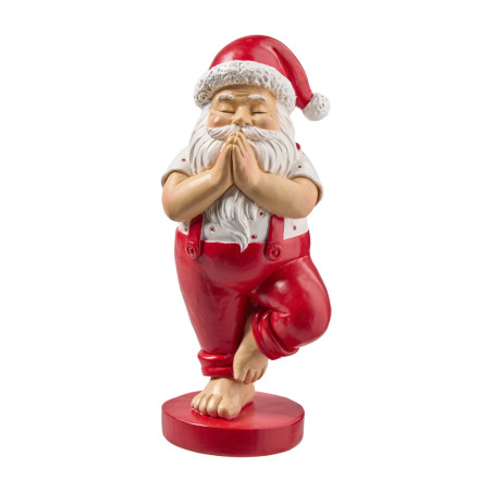 Pere noël debout rouge et blanc - Yoga - Grossiste déco de Noël