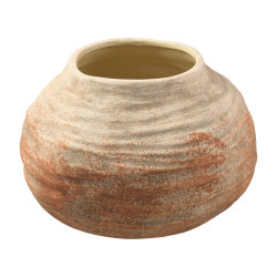 Vase plat marron - Refuge - Grossiste déco de Noël