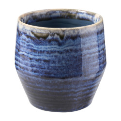 Cache-pot en céramique bleu 2 tailles - Bellina - Grossiste déco de