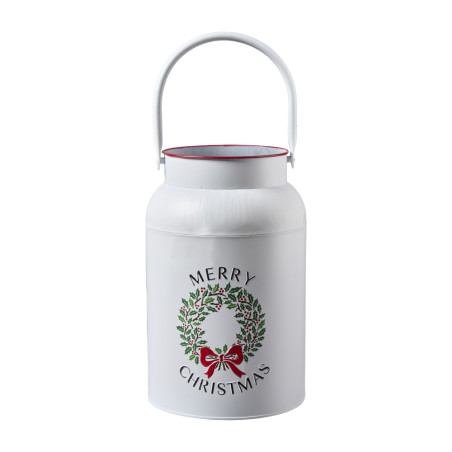 Pot de lait en métal - Merry Christmas - Grossiste déco de Noël