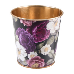 Cache-pot en zinc floral 3 tailles - Alpine - Grossiste déco de Noël