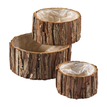 Série de 3 coupes en écorce naturelle - Nordik - Grossiste déco de N