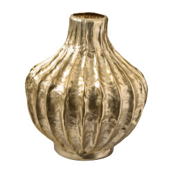 Vase col serré en alu champagne - Cactus - Grossiste déco de Noël