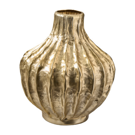 Vase col serré en alu champagne - Cactus - Grossiste déco de Noël