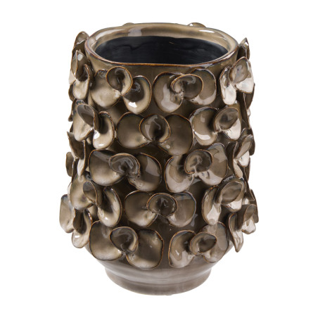 Vase feuilles brunes 2 tailles - Melody - Grossiste déco de Noël