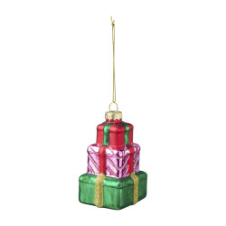 Paquet de 3 suspensions cadeaux - Rosine - Grossiste déco de Noël