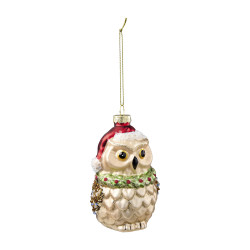 Paquet de 2 suspensions hibou - Foreste - Grossiste déco de Noël