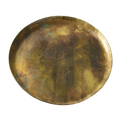 Plateau en métal laiton 2 tailles - Dorage - Grossiste déco de Noël