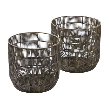 Ensemble de 2 paniers en plastique tréssé - Cascade - Grossiste déco