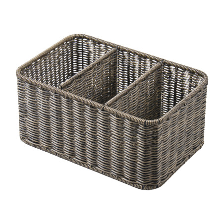 Panier à couverts en plastique tréssé - Cascade - Grossiste déco de