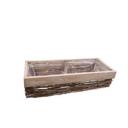 Jardinière en bois blanchi - Spark - Grossiste déco de Noël