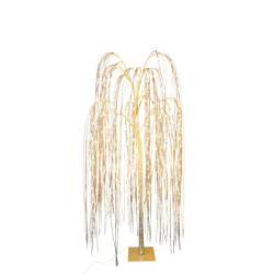 Bouleau en métal champagne avec led 2 tailles - Seraphin - Grossiste