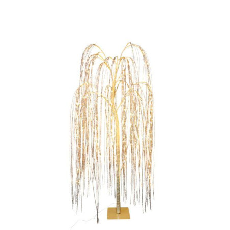 Bouleau en métal champagne avec led 2 tailles - Seraphin - Grossiste