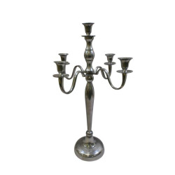 Chandelier 5 bras gris alu 2 tailles - Angélik - Grossiste déco de N