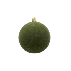 Boule en plastique velours vert 2 tailles - Majesté - Grossiste déco