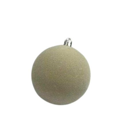 Boule en plastique velours taupe 2 tailles - Majesté - Grossiste déc