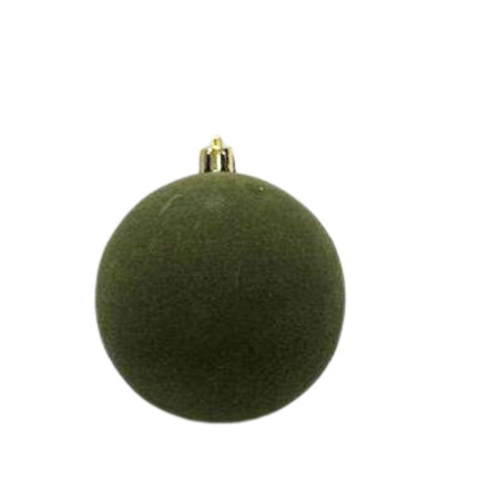 Boule en plastique velours vert 2 tailles - Majesté - Grossiste déco