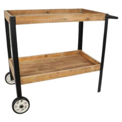 Chariot de service bois/métal - Gui - Grossiste déco de Noël