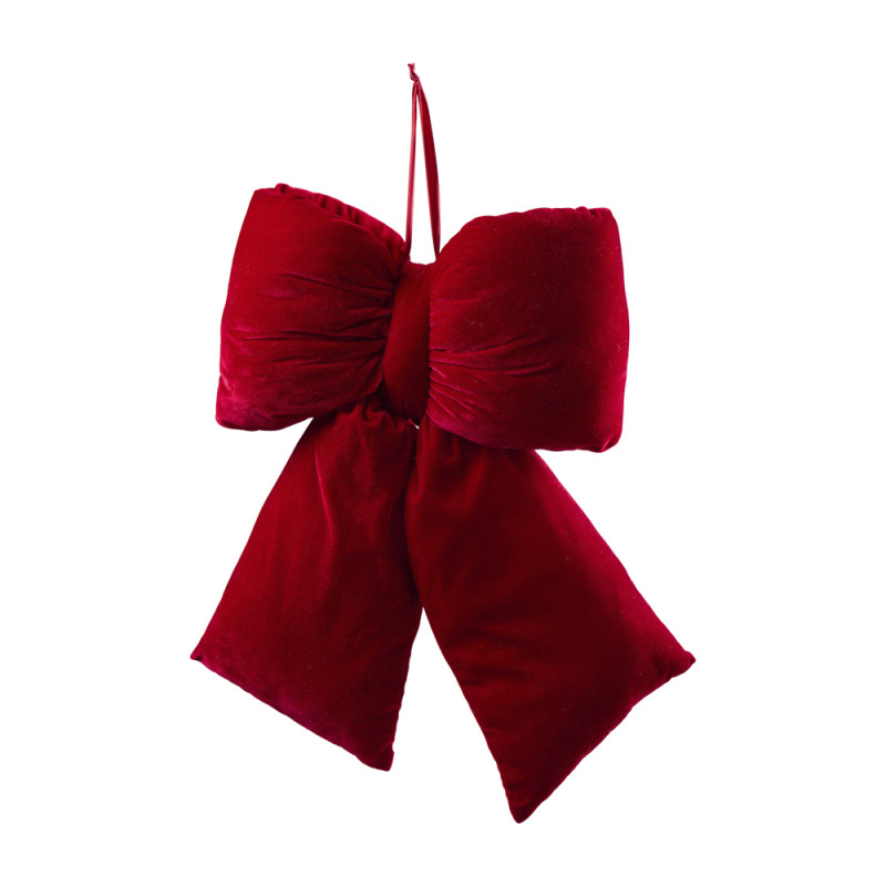 Noeud en tissu 48cm 2 couleurs - Perlo - Grossiste déco de Noël