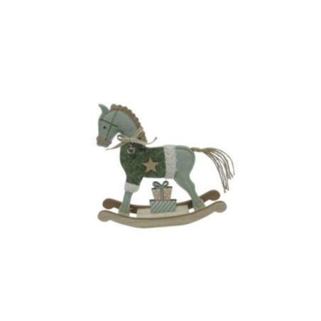 Paquet de 4 chevaux à bascule en laine et bois