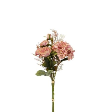 Bouquet artificiel mixte 67 cm rose
