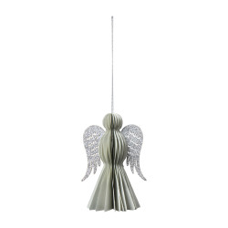 Sachet de 6 anges en papier à suspendre - Frimas - Grossiste en décoration de noel pour professionnels