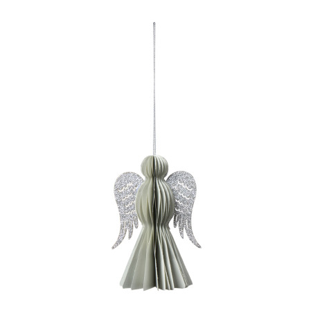Sachet de 6 anges en papier à suspendre - Frimas - Grossiste en décoration de noel pour professionnels