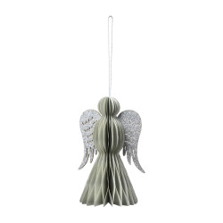 Sachet de 4 anges en papier à suspendre - Frimas - Grossiste en décoration de noel pour professionnels