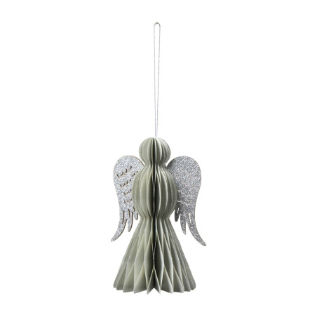 Sachet de 4 anges en papier à suspendre - Frimas - Grossiste en décoration de noel pour professionnels