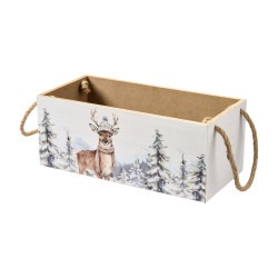 Boite en bois avec poignees en jute - Wonder - Grossiste en décoration de noel pour professionnels