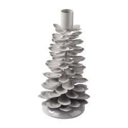 Bougeoir en métal pomme de pin taupe - Jingle - Grossiste en décoration de noel pour professionnels