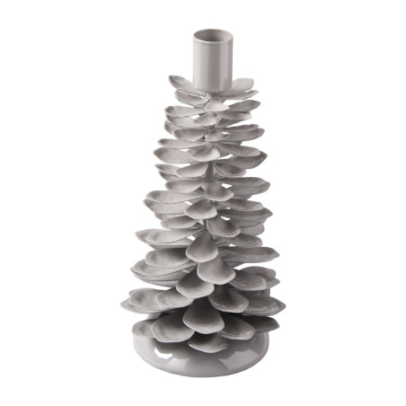 Bougeoir en métal pomme de pin taupe - Jingle - Grossiste en décoration de noel pour professionnels