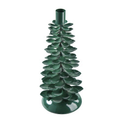 Bougeoir en métal pomme de pin vert - Jingle - Grossiste en décoration de noel pour professionnels
