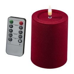 Bougie led bordeaux 3 tailles - Winter - Grossiste en décoration de noel pour professionnels