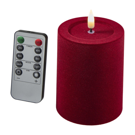 Bougie led bordeaux 3 tailles - Winter - Grossiste en décoration de noel pour professionnels