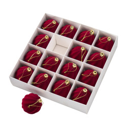 Boite de 16 boules bordeaux - Starlit - Grossiste en décoration de noel pour professionnels