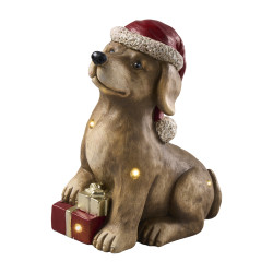 Chien led avec cadeau - Cashmere - Grossiste en décoration de noel pour professionnels