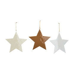 Sachet de 3 étoiles en métal 20cm - Cedar - Grossiste en décoration de noel pour professionnels