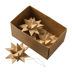Boite de 4 étoiles en papier 10cm naturel - Spruce - Grossiste en décoration de noel pour professionnels