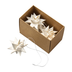 Boite de 2 étoiles en papier 16cm blanc - Spruce - Grossiste en décoration de noel pour professionnels