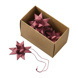 Boite de 2 étoiles en papier 16cm bordeaux - Spruce - Grossiste en décoration de noel pour professionnels