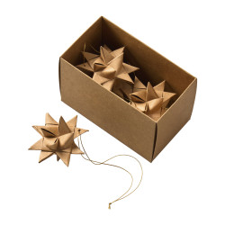 Boite de 2 étoiles en papier 16cm naturel - Spruce - Grossiste en décoration de noel pour professionnels