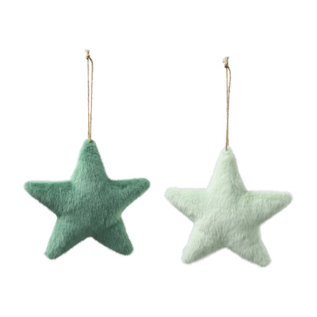 Sachet de 4 étoiles en tissu à suspendre - Garland - Grossiste en décoration de noel pour professionnels