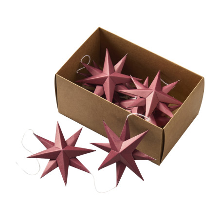 Guirlande d'étoiles en papier bordeaux - Ribbon - Grossiste en décoration de noel pour professionnels
