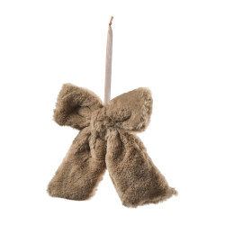 Sachet de 4 nœuds en velours marron - Rudolph - Grossiste en décoration de noel pour professionnels