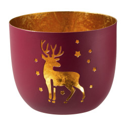 Photophore en métal renne 3 couleurs - Vixen - Grossiste en décoration de noel pour professionnels