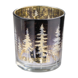 Photophore verre sapin 2 tailles - Vixen - Grossiste en décoration de noel pour professionnels