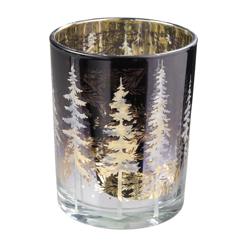 Photophore verre sapin 2 tailles - Vixen - Grossiste en décoration de noel pour professionnels
