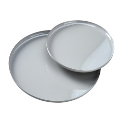 Paquet de 2 plateaux métal taupe - Jolly - Grossiste en décoration de noel pour professionnels