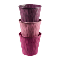 Paquet de 3 pots à rayures 3 tailles - Enchanted - Grossiste en décoration de noel pour professionnels